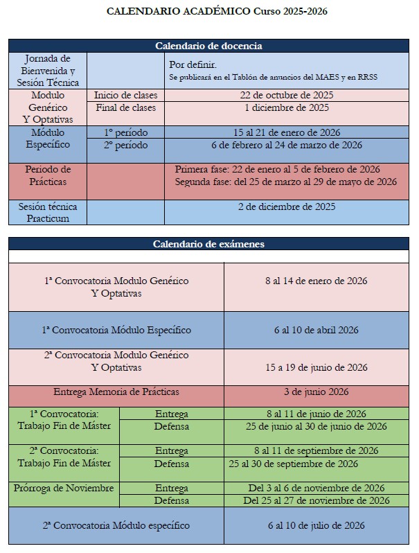 Calendadario Academico MAES 2025 2026