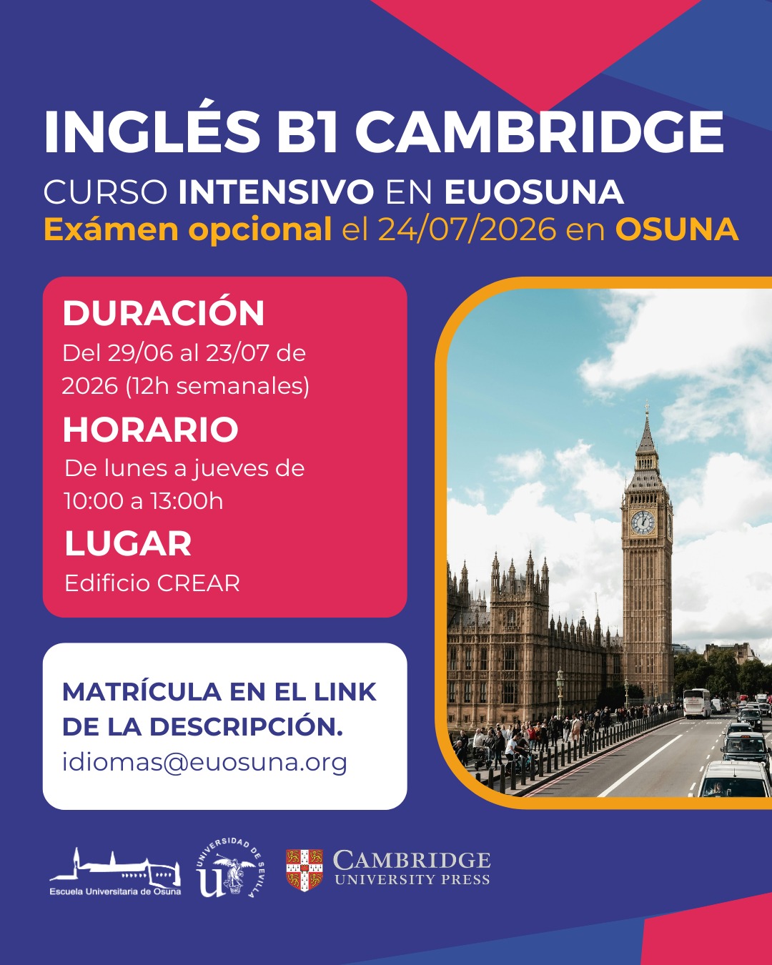 Curso Intensivo Inglés B1 Cambridge en EUOsuna
